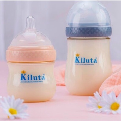 Bình sữa cao cấp có nấp kiểu hoa mai cổ rộng chống sặc và đầy hơi cho trẻ sơ sinh từ 0 tháng tuổi.