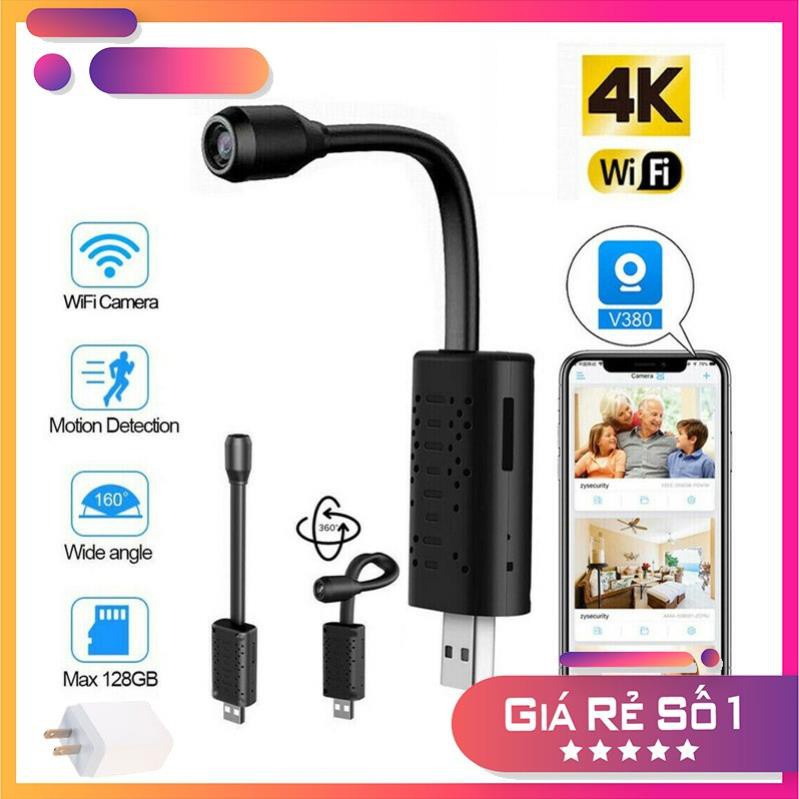 [kèm thẻ 32gb 64gb]Camera giám sát  IP Wi-Fi U21 HD1080P [4K] Cổng USB Camera chạy App V380 PRO, Góc siêu rộng, siêu nét