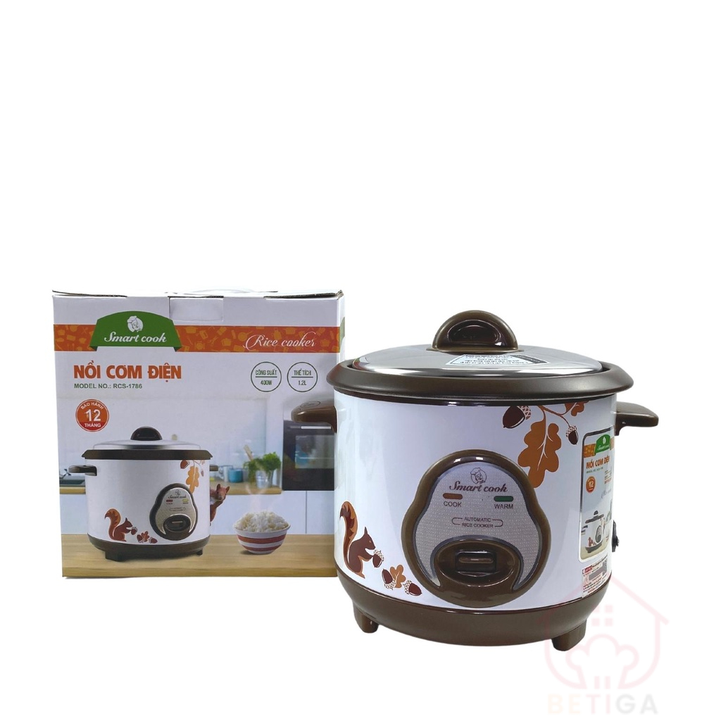 Nồi cơm điện Smartcook, nồi cơm điện nắp rời dung tích 1.2L công suất 400W RCS-1786