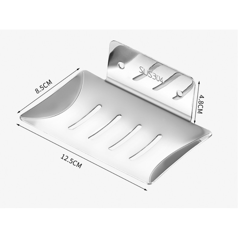 Khay giá inox để xà phòng tắm dán tường siêu chắc VKIT tặng kèm keo dán, không cần khoan đục NT12