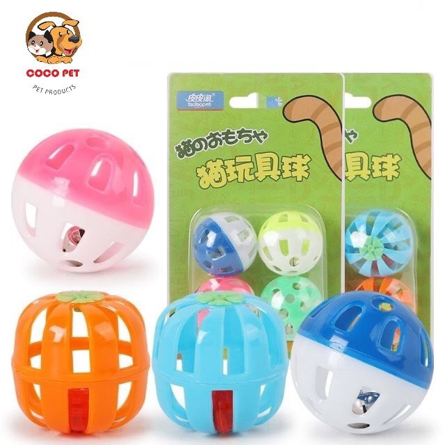 Đồ Chơi Xúc Xắc Bóng Chuông Cho Thú Cưng Có Lục Lạc Bên Trong ( Vỉ 4 Quả)