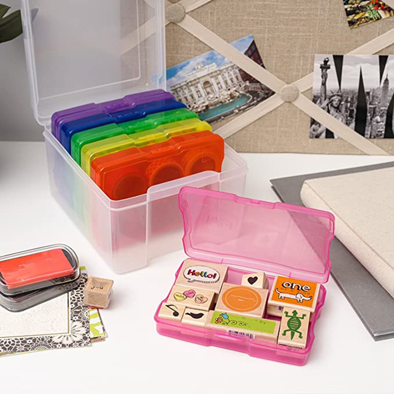 Hộp Nhựa Trong Suốt 5X7 inch Kèm 6 Khóa Cài Để Đựng Ảnh Tiện Dụng
