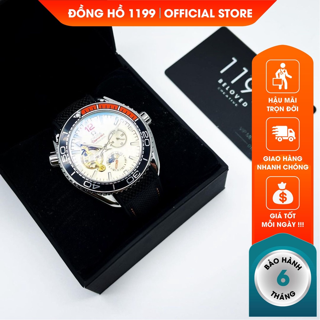 Đồng hồ nam - Đồng Hồ Cơ Dây Vải Sang Trọng Lịch Lãm Semi Sports Chuẩn Bảo Hành 6 Tháng 1298 - 1199 Watches