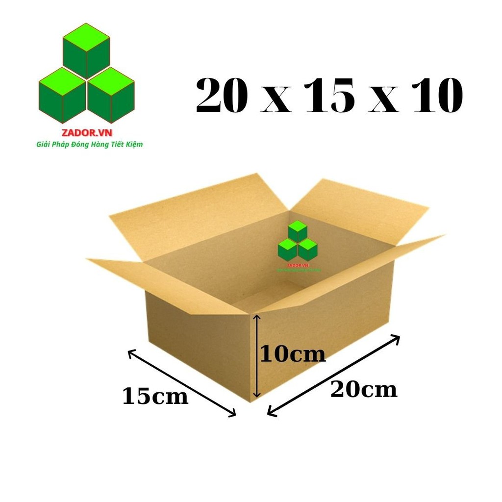 Combo 10 hộp carton Size 20x15x10 Thùng Carton Đóng Hàng Zador