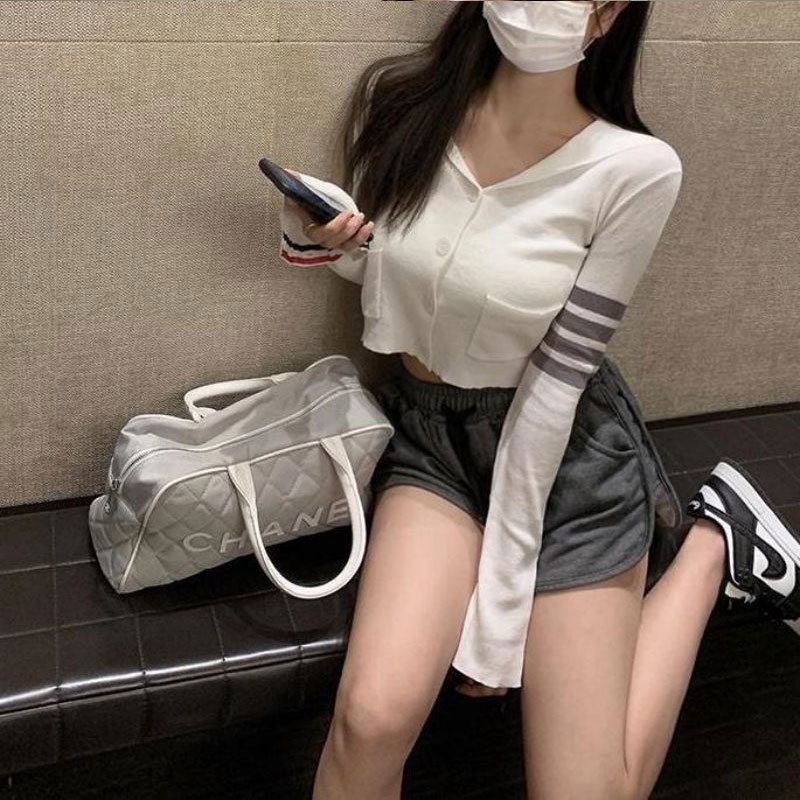 Áo hoodie YEYA dáng lửng dài tay cổ chữ V thời trang