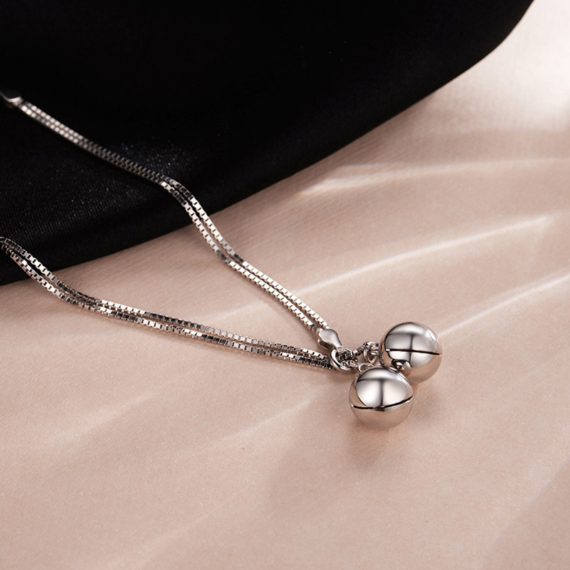 Dây chuyền mặt hình hai quả chuông phong cách thời trang hàn quốc