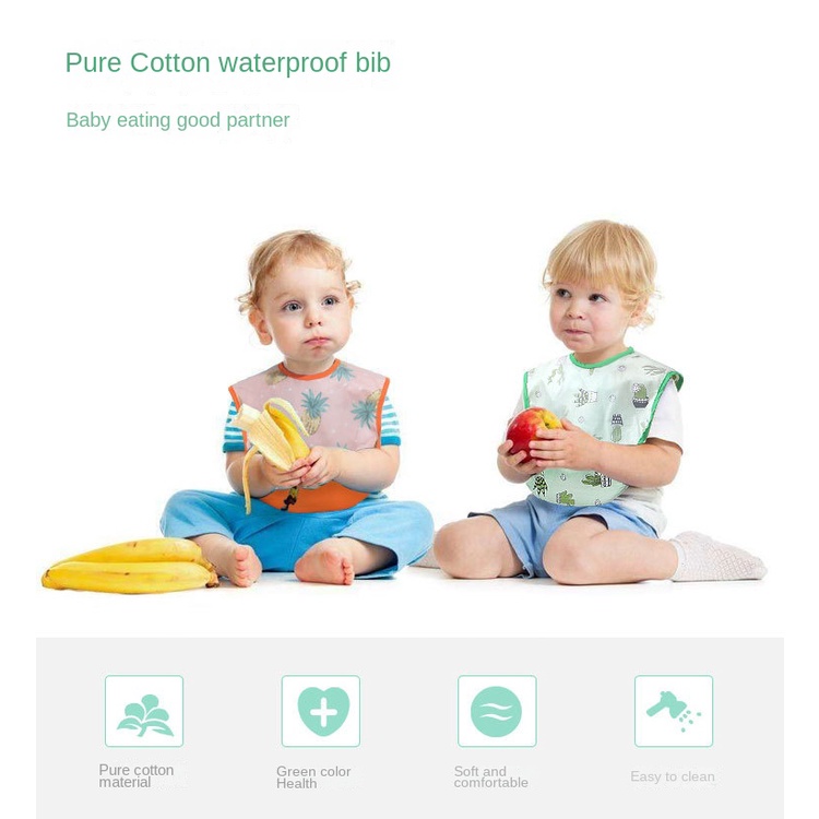 Yếm Ăn Có Túi Chống Thấm Nước Tiện Lợi Cho Bé