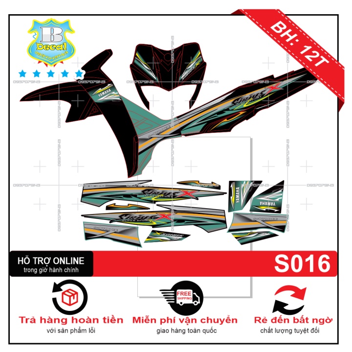 ( Quí khách vui lòng mang ra tiệm cho thợ dán ) Tem Sirius X 016