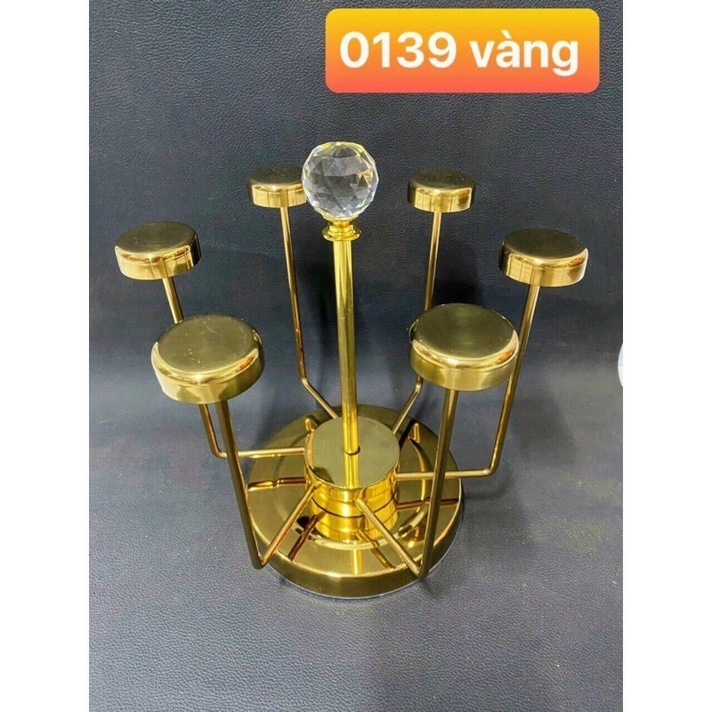 Khay up cốc hợp kim mạ vàng hoàng gia