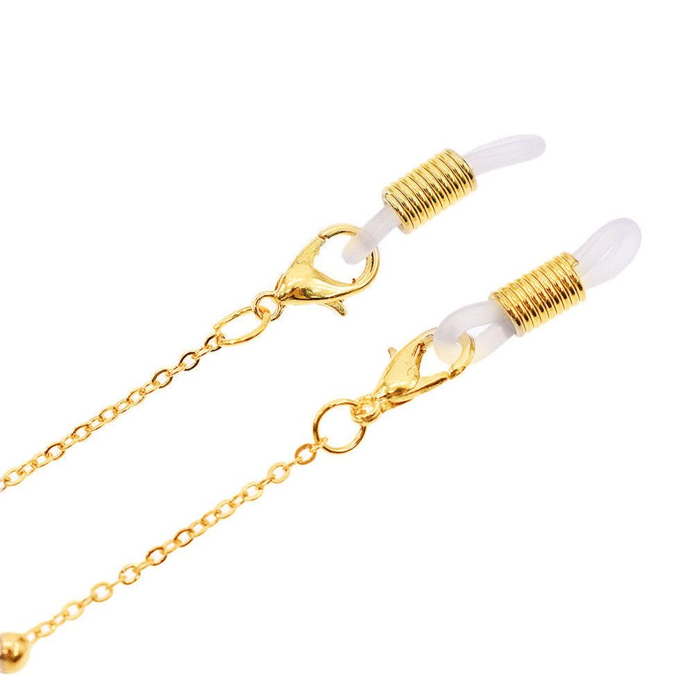 Dây đeo gắn mắt kính đính hạt kim loại phong cách cổ điển đơn giản thời trang