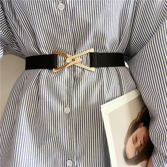 SmileFairyCC【COD &amp; Hàng Có Sẵn】Thắt Lưng Nữ Thắt Lưng Co Giãn Hình Tam Giác Trang Trí Đầm Len/Đầm sweater Đơn Giản Dành Cho Nữ