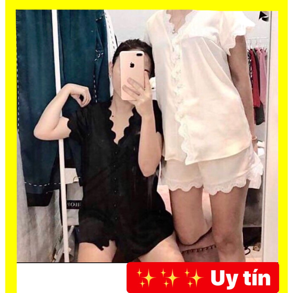 Bộ ngủ lụa ren nút ngọc < 60kg | BigBuy360 - bigbuy360.vn