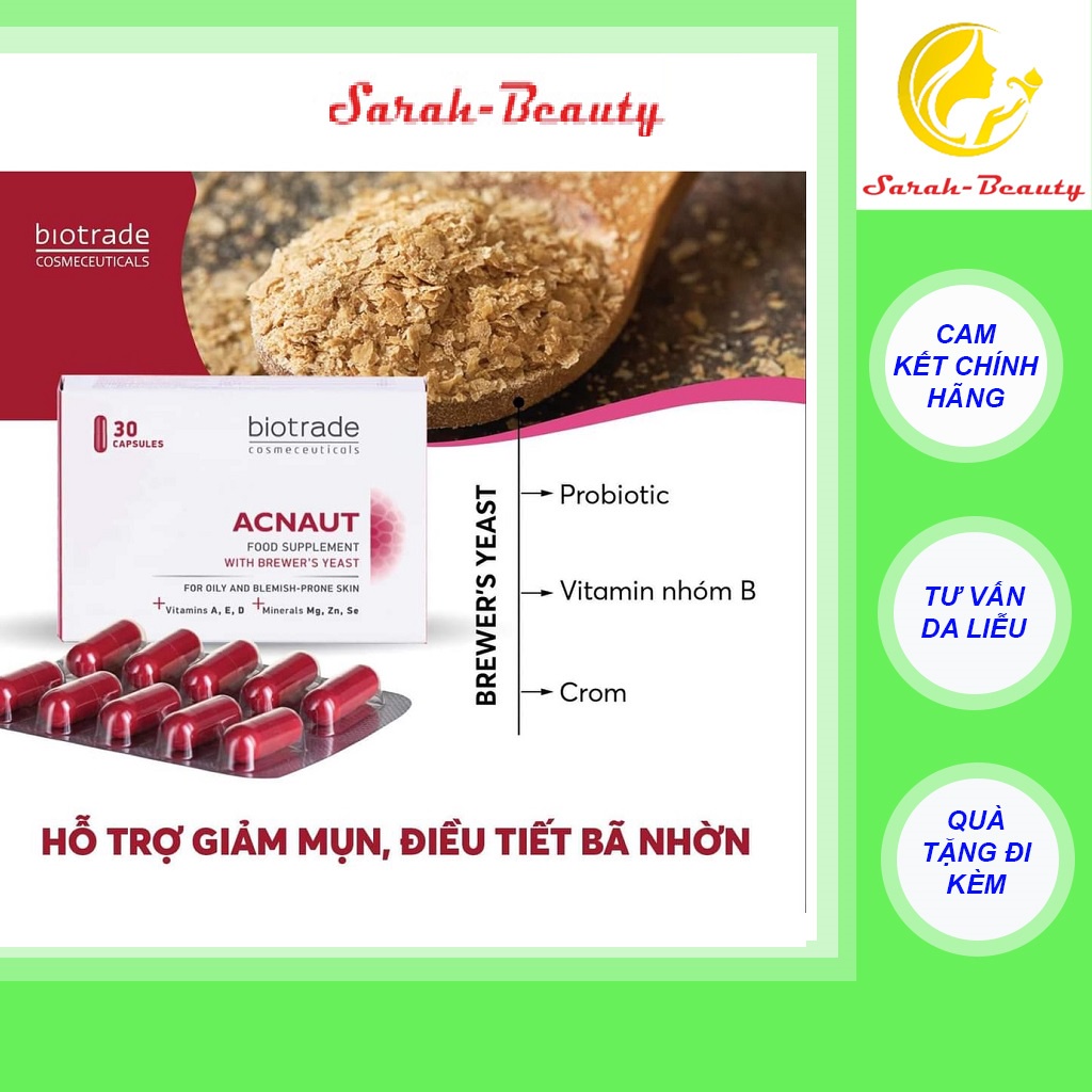 Hộp 30 Viên Uống BIOTRADE ACNAUT FOOD SUPPLEMENT