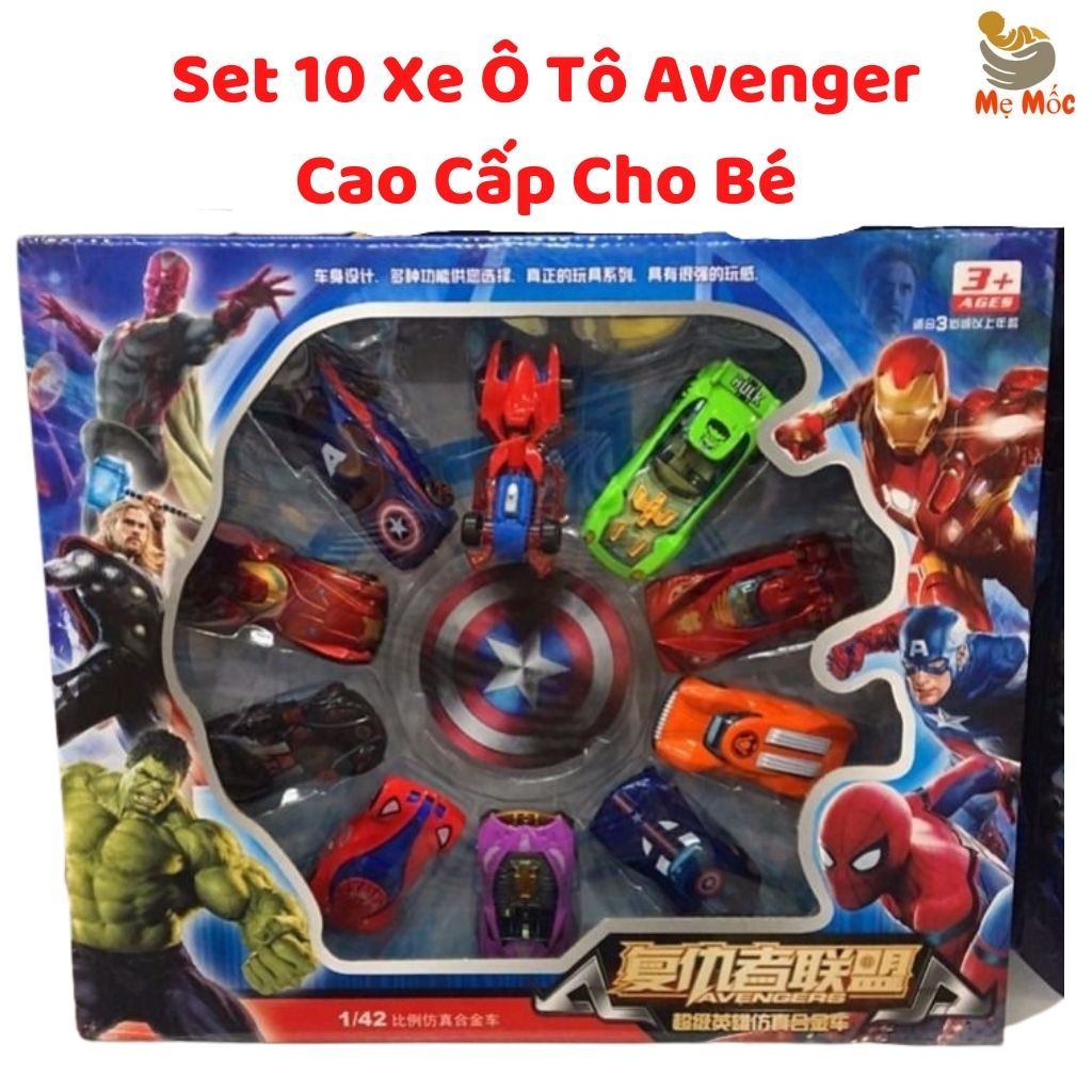 Set 10 Xe Ô Tô Avenger Chạy Bánh Đà Cao Cấp, Đồ Chơi Siêu Nhân Loại 1 Cho Bé, Shop Mẹ Mốc ,OTS10