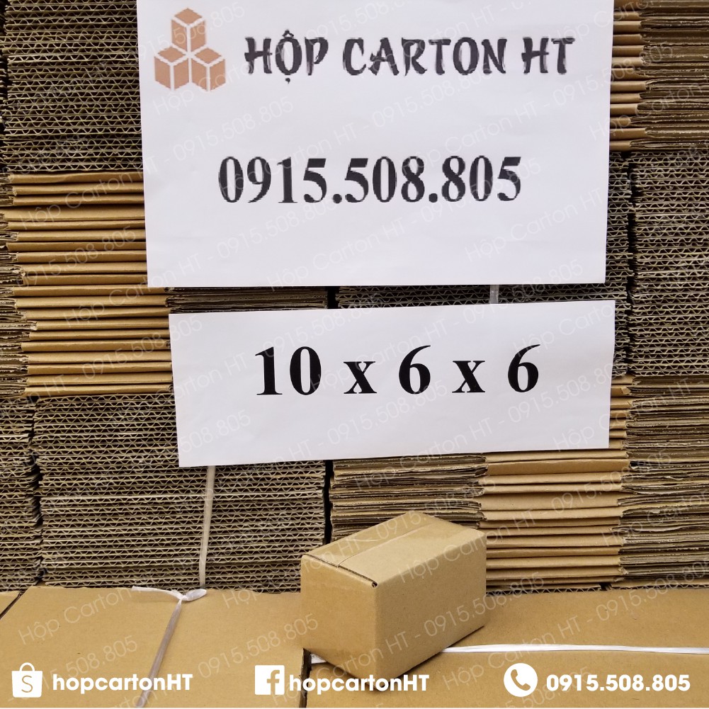 10x6x6 combo 200 hộp carton, thùng giấy cod gói hàng, hộp bìa carton đóng hàng giá rẻ