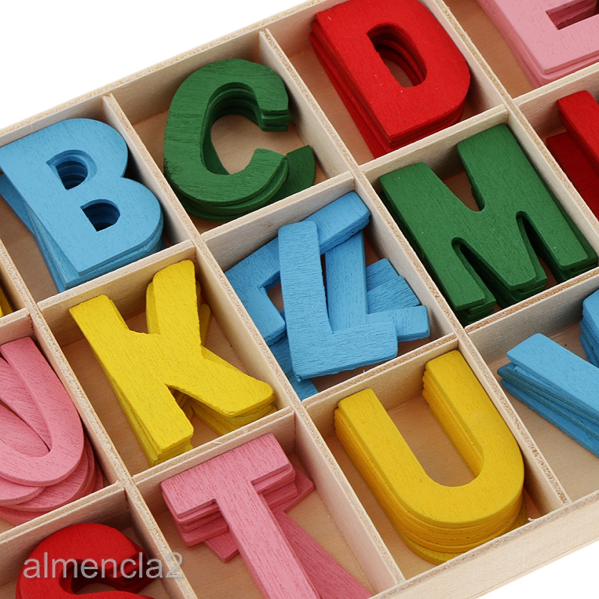 Hộp 156 chữ cái bằng gỗ dùng cho trò chơi trẻ em