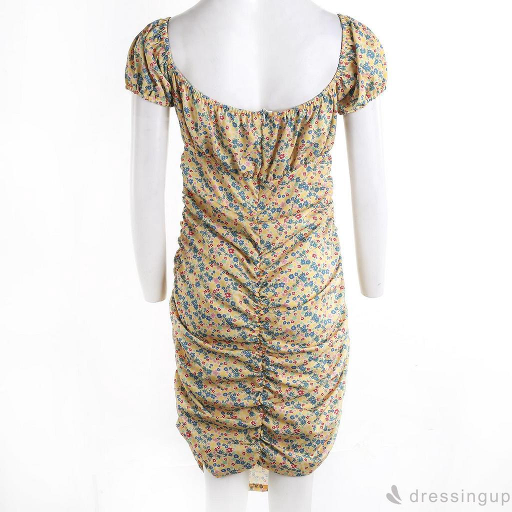 Đầm Tay Ngắn Họa Tiết Hoa Thời Trang Cho Nữ