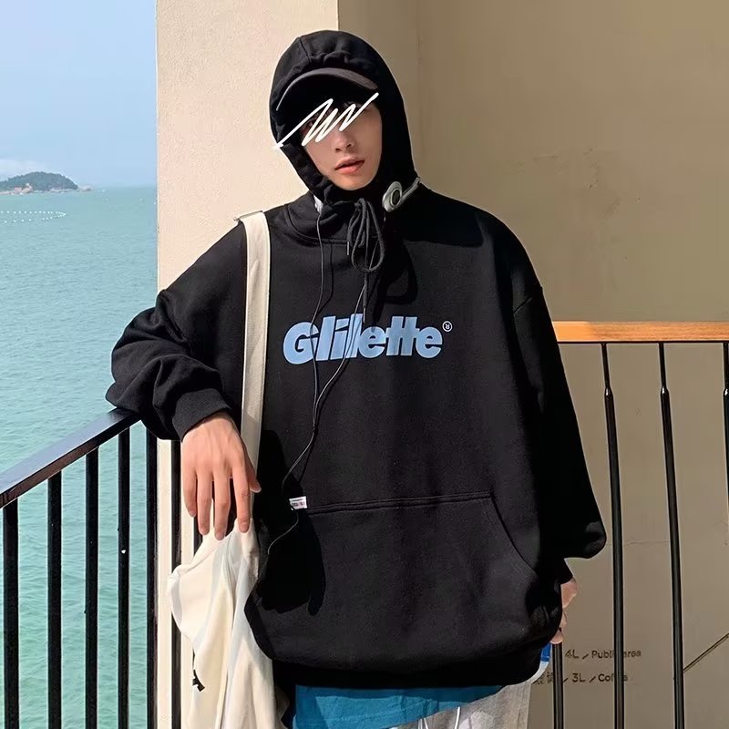 Áo hoodie Dáng Rộng In Chữ Phong Cách Nhật Bản Thời Trang Chất Lượng Cao Cho Nam Size M-5XL