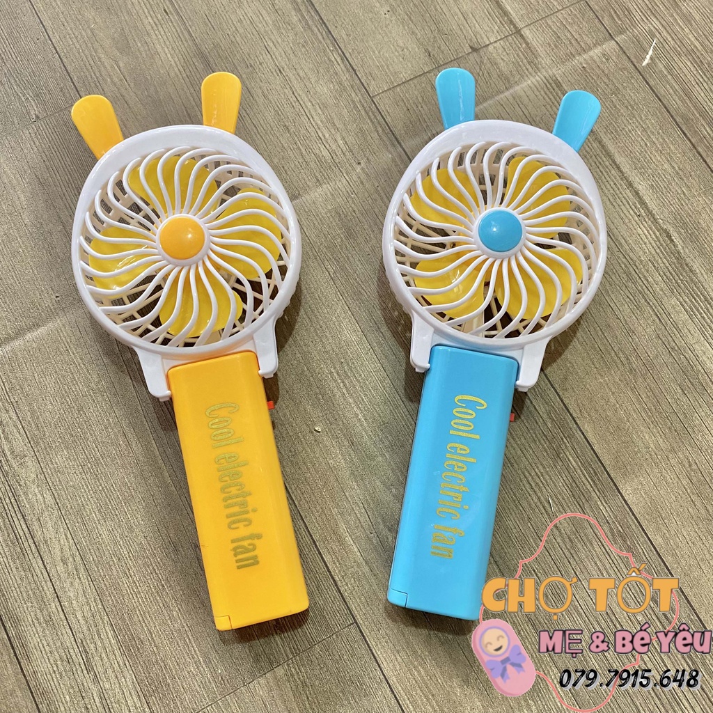 Đồ chơi quạt mini cầm tay hình tai thỏ đủ màu dễ thương tiện dụng cho bé mang theo đi học đi chơi