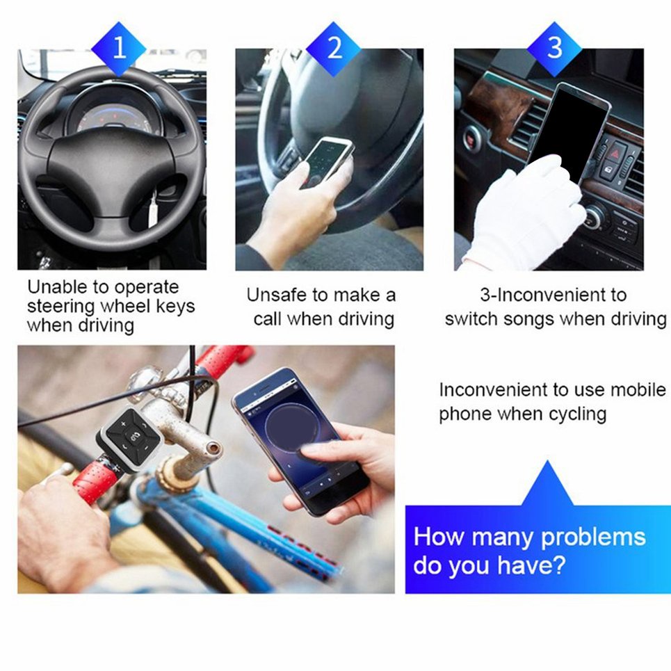 Multifunctional Wireless Button Controller For Car And Bicycle Steering Wheel