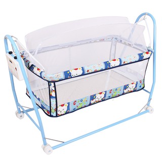 Nôi Điện, Võng Xếp Tự Động ĐẠI VĨ 2 Trong 1 (Có Màn Chống Muỗi + Võng)