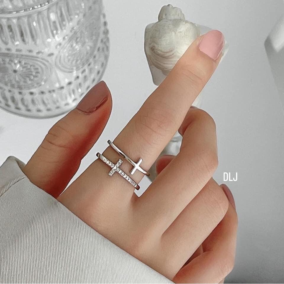Nhẫn Bạc Nữ Đẹp JQN Mẫu Hở Chất Liệu Bạc Ta N63