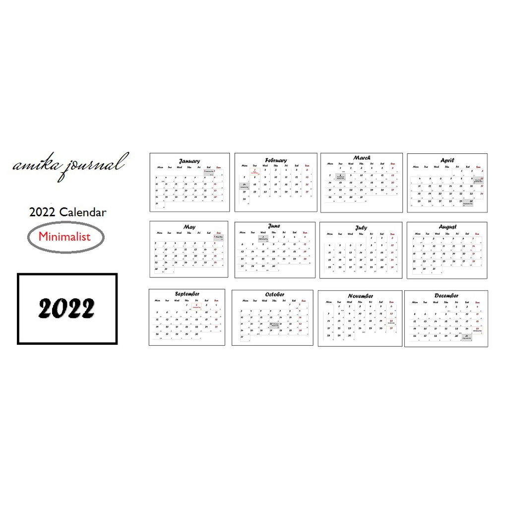 Lịch năm 2022 có âm lịch -MINIMALIST CALENDAR BY amika - Giá vẽ gỗ mini trang trí bàn học (MIỄN PHÍ in tên riêng, quote)