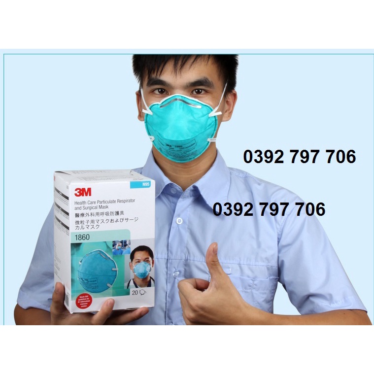 Khẩu trang y tế 3M 1860 tiêu chuẩn N95 cao cấp