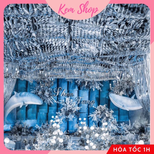 Tấm rèm sequin lấp lánh 1*2m làm backdrop dán tường Kem Shop trang trí sinh nhật tiệc cưới sự kiện - Kemshop K355
