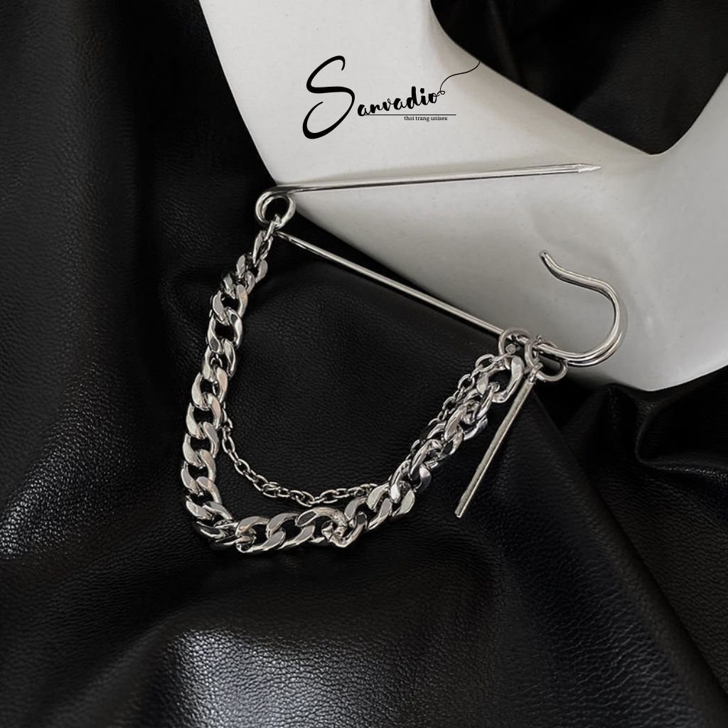 Ghim cài quần áo kim loại phong cách hàn quốc - Gim cài áo vest quần jean bằng titan mẫu 1 ghim phong cách hip hop mới