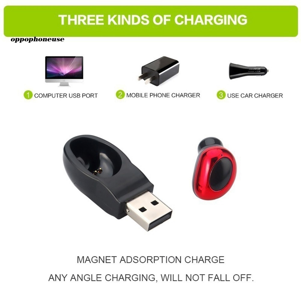 Tai Nghe Nhét Tai Bluetooth Không Dây Mini Có Nam Châm Sạc Usb Cho Oppo