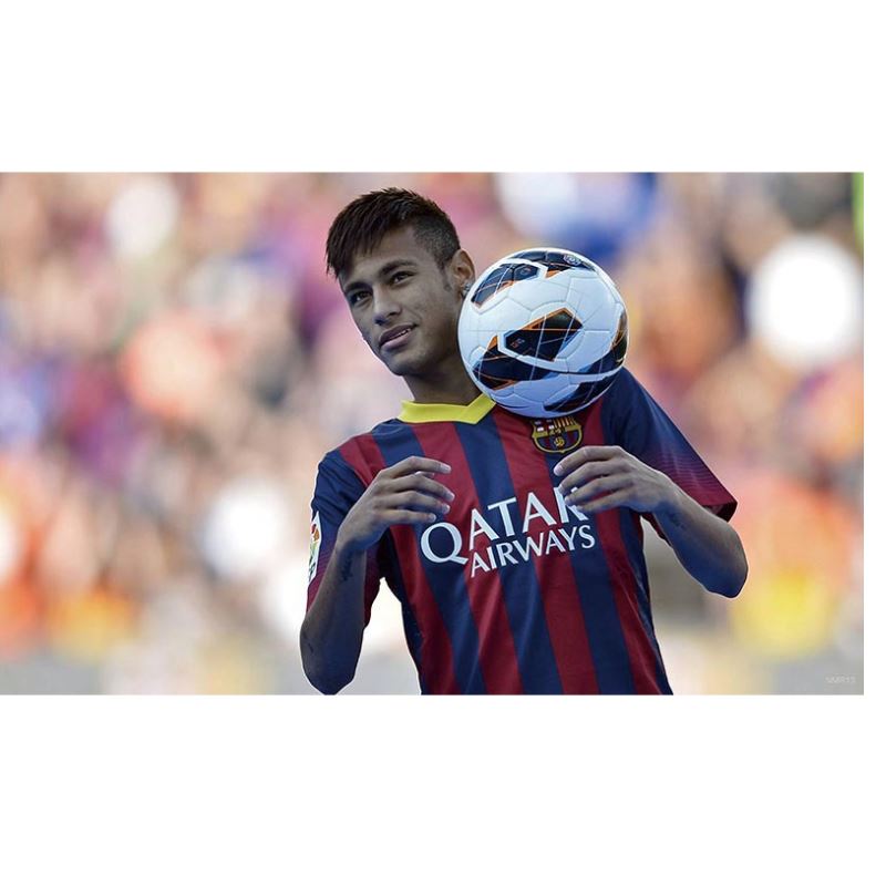 1 miếng dán tường trang trí hình cầu thủ bóng đá Barcelona Paris Saint F.C Neymar Messi