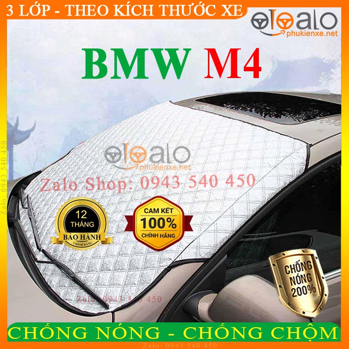 Tấm che nắng kính lái xe BMW M4 3 Lớp Cao Cấp - Màu Bạc - OTOALO