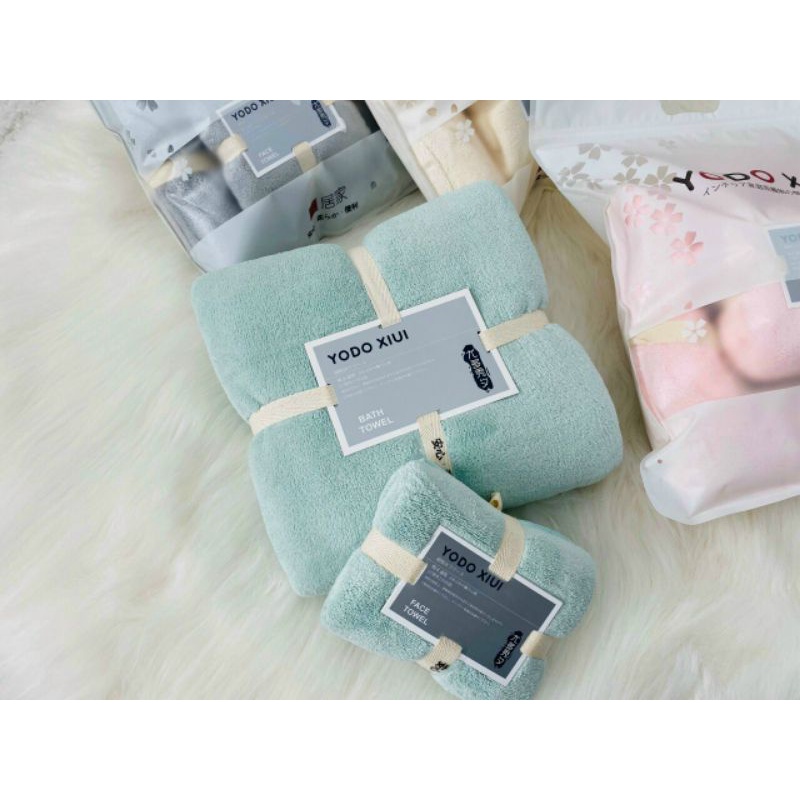Sét khăn tắm, khăn rửa mặt xuất Nhật(150x75- 80x34)