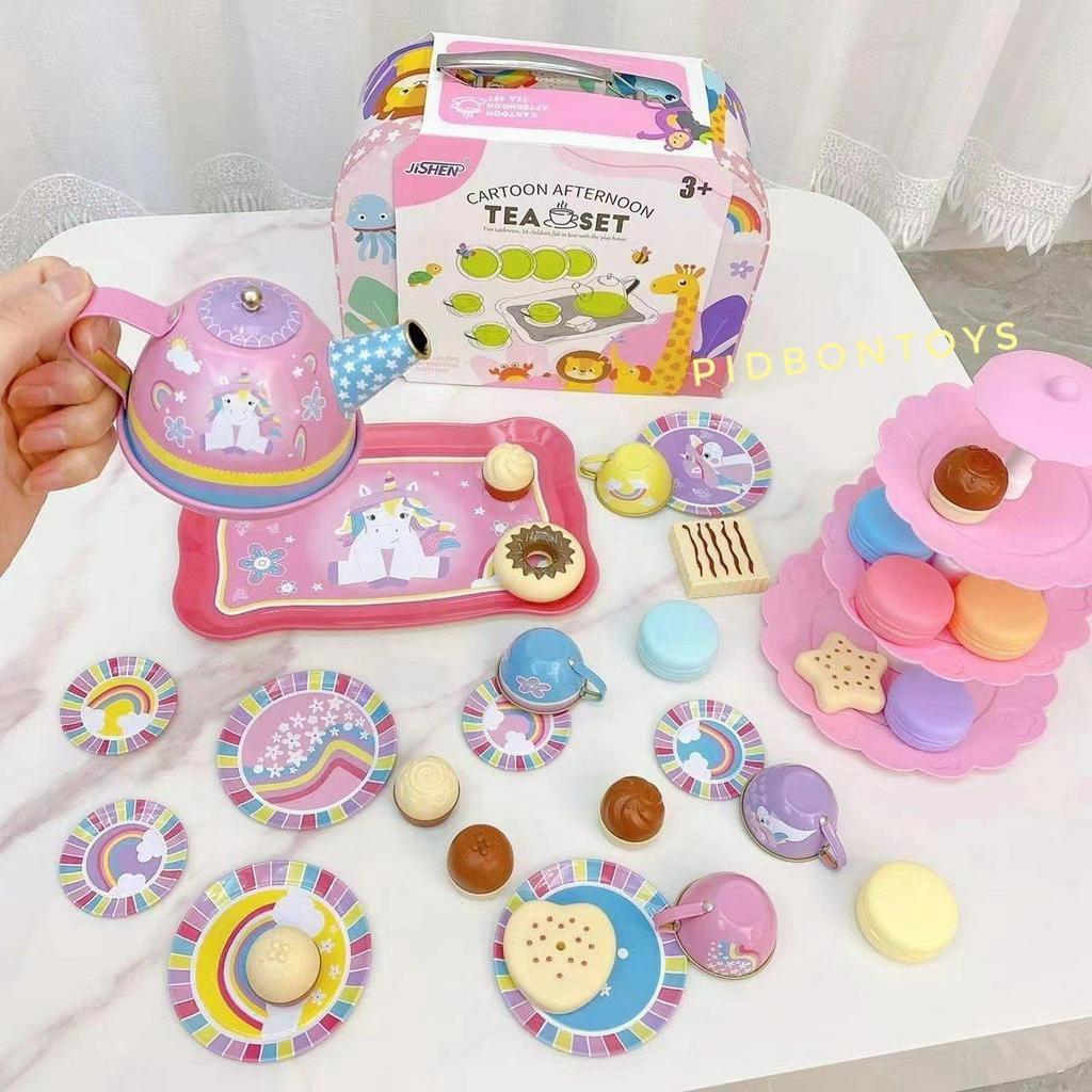 Combo Đồ Hàng Set Tháp Bánh Trà Chiều Kèm Vali Sách Tay Cho Bé 28 Sản Phẩm 6 Chủ Đề