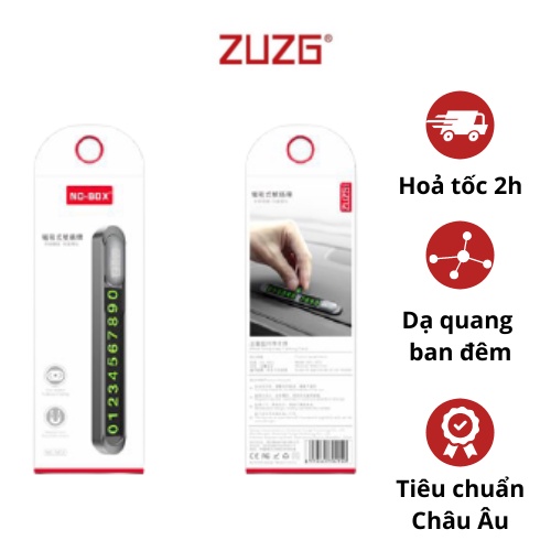 Bảng số điện thoại ô tô ZUZG vỏ kim loại siêu chất NC02 thumbnail