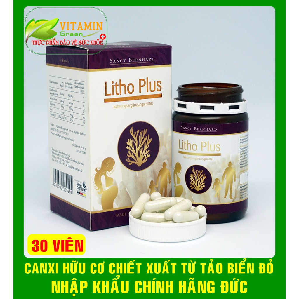 CANXI HỮU CƠ LITHO PLUS CHIẾT XUẤT TỪ TẢO BIỂN ĐỎ | NHẬP KHẨU CHÍNH HÃNG ĐỨC