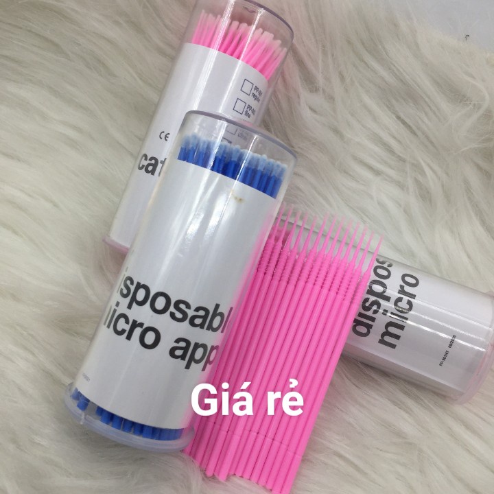 Tăm tháo mi - gỡ mi đàu nhỏ hũ 100 cây - dụng cụ nối mi