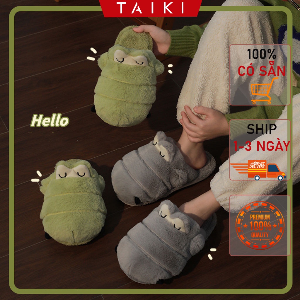 Dép đi trong nhà 🦎 FREESHIP🦎 dép mùa đông trống trượt giữ ấm chân, đế cao su cao cấp hình con cá sấu