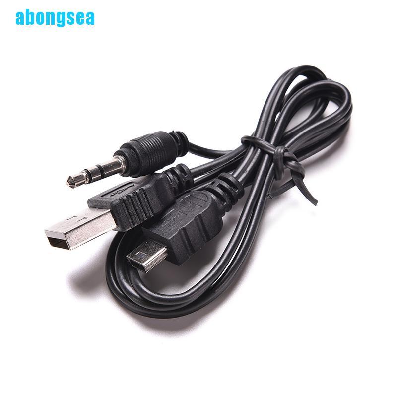 Abongsea 3.5mm USB to Mini USB Standard Audio Jack Connection Cable for Speakers Mp3/4