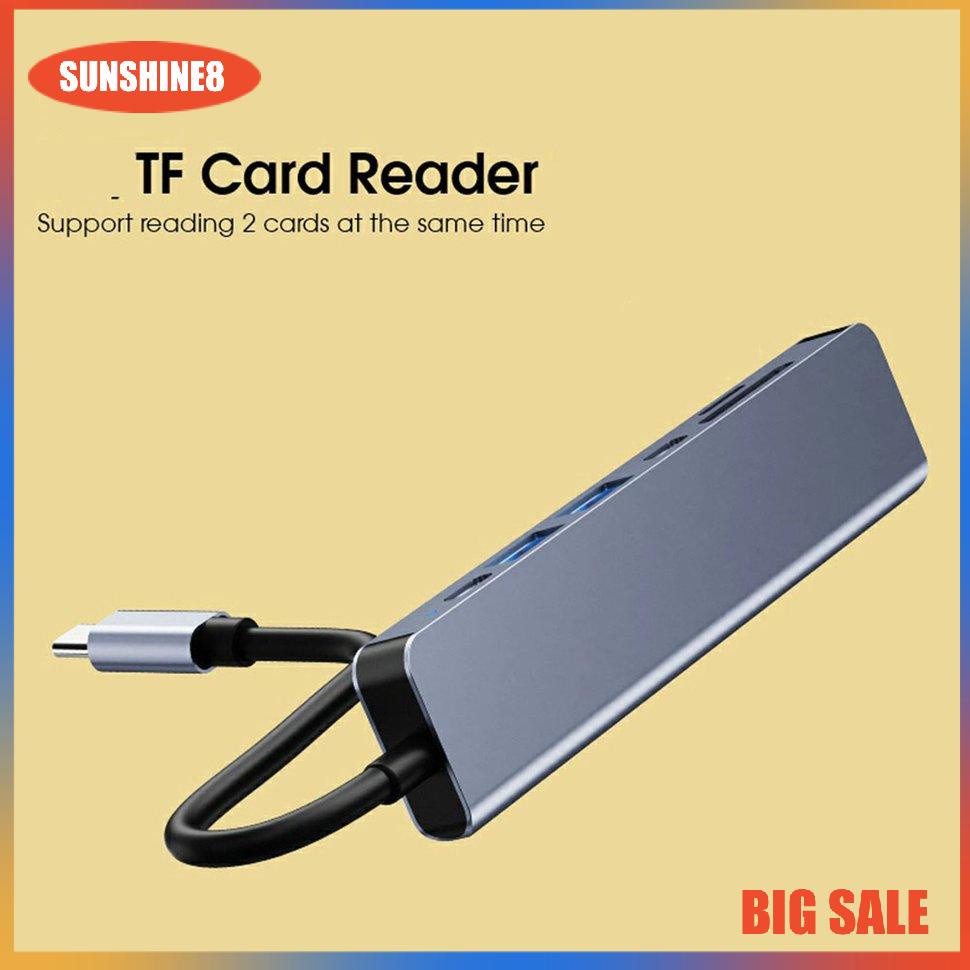 【SUN】Type C To HDMI tương thích USB Dual PD 7-in-1 HUB Hub Portable Adapter