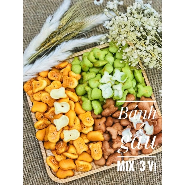 Một lon bánh gấu mix 3 vị thơm ngon