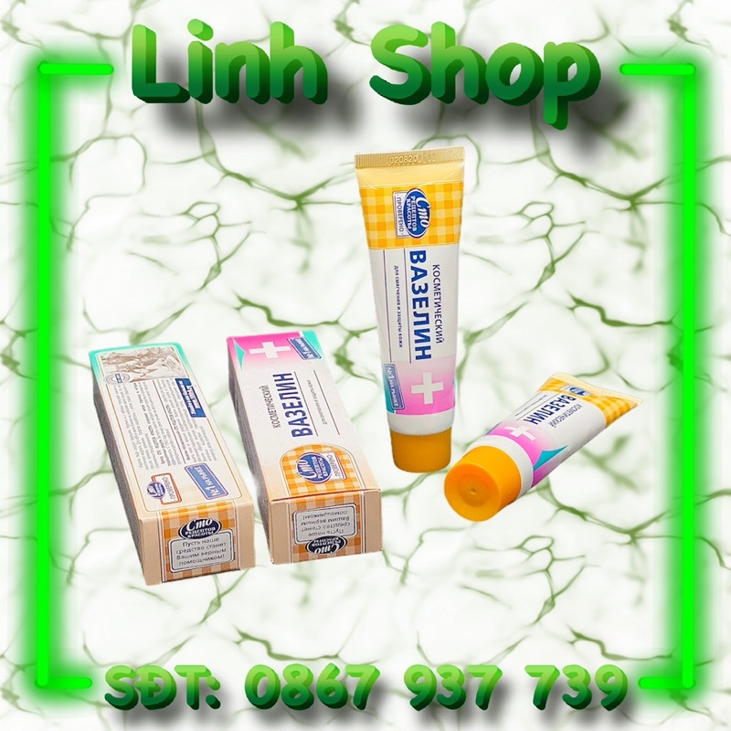 Dưỡng Vaseline Nga cao cấp, dùng dưỡng môi hoặc dùng lau chùi vệ sinh môi mày trong phun xăm, dưỡng vaselin mềm mịn