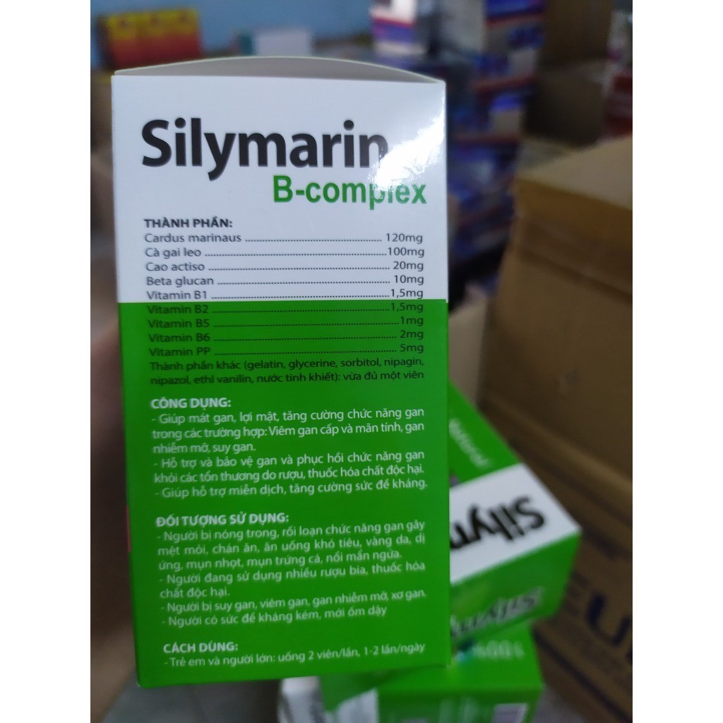 (CHÍNH HÃNG)BỔ GAN-MÁT GAN GIẢI ĐỘC GAN SILYMARIN 120mg tăng cường chức năng gan Hộp 100 viên