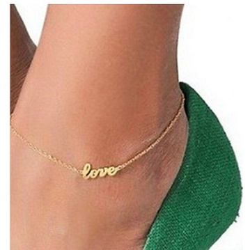 Lắc Chân Hợp Kim Hình Chữ Love Phong Cách Âu Mỹ Thời Trang Mùa Hè Đơn Giản