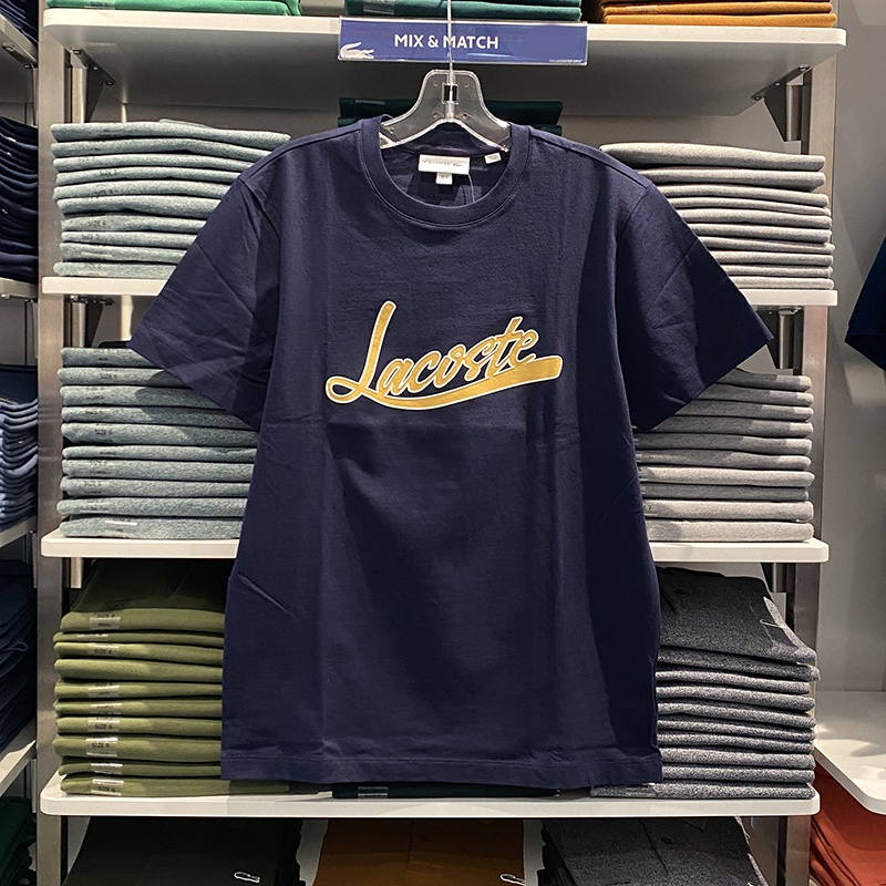 Mới Áo Thun Cotton Ngắn Tay Cổ Tròn Lacoste Cho Nam