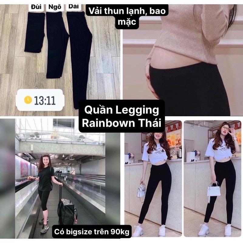 [ CHỈ BÁN HÀNG THÁI] QUẦN LEGGING RAINBOW THUN MÁT SIÊU CO GIẢN THÁI LAN DÀI-LỮNG-NGẮN [SẴN][CÓ SIZE BIGSIZE][BAO MẶC]