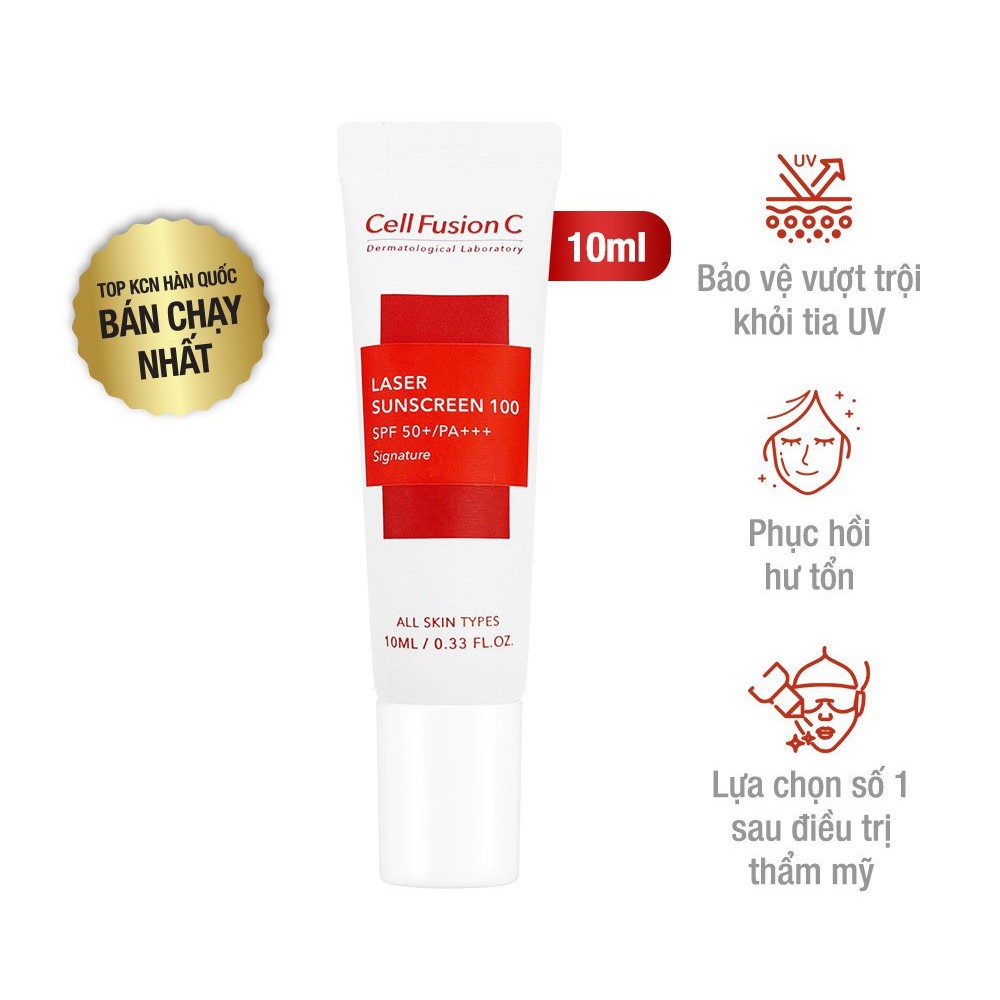 Kem Chống Nắng Nâng Tông Da Giảm Mụn Chống Tia Laser Cell Fusion C Sunscreen 100 SPF50+ PA +++ - Khongcoson