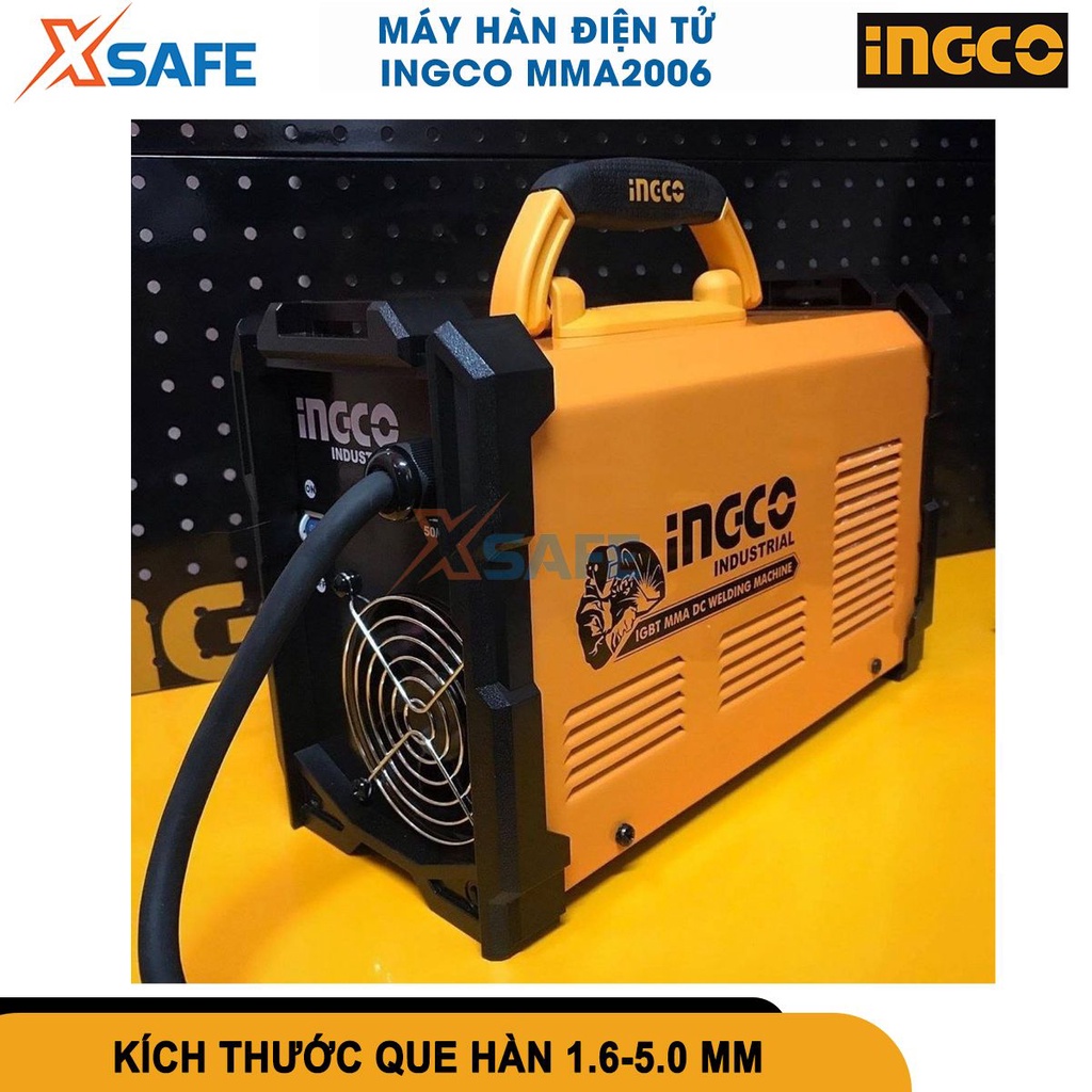 Máy hàn điện tử Inverter INGCO ING-MMA2006  IGBT, công suất 6.3kVA, điện áp 220 - 240V/50Hz - 60Hz [CHÍNH HÃNG][XSAFE]