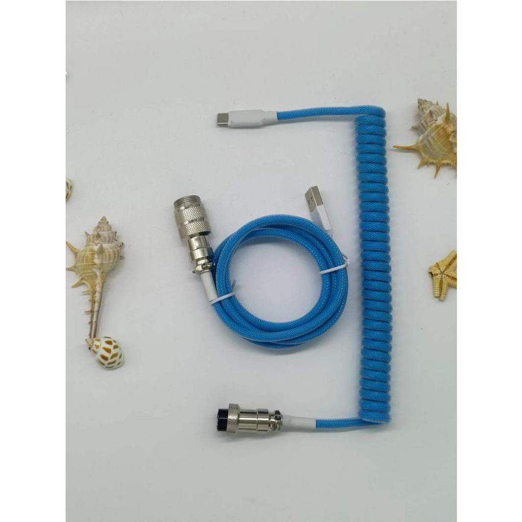 Dây cáp bàn phím cơ type C custom chất liệu dù siêu bền, dạng xoắn lò xo kết nối siêu nhanh Coiled Cables